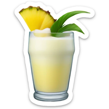 Pina colada in vintage glass sticker