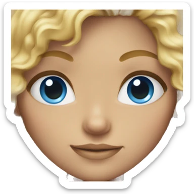girl with blonde curly hair and blue eyes sticker