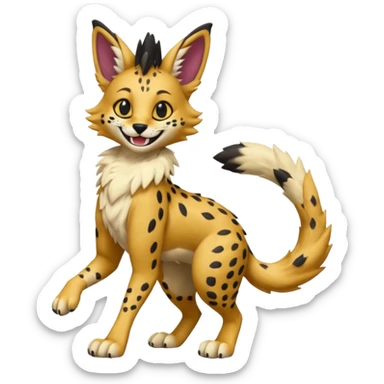 Grem2-Gremz-Serval-Sergal-fusion, full body  sticker