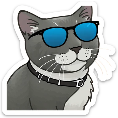 Cat with sunglasses sticker