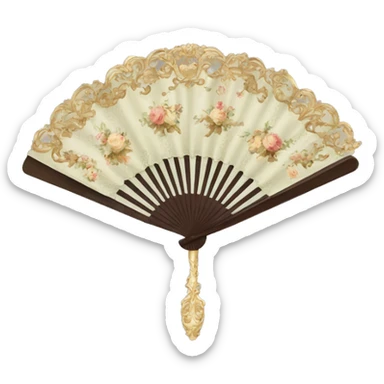 rococo hand fan  sticker