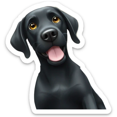 black labrador, high five paw, comicstyle sticker