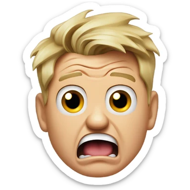 Gordon Ramsey screaming in fear sticker