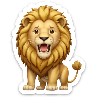Lion – Golden mane, roaring, standing proudly sticker