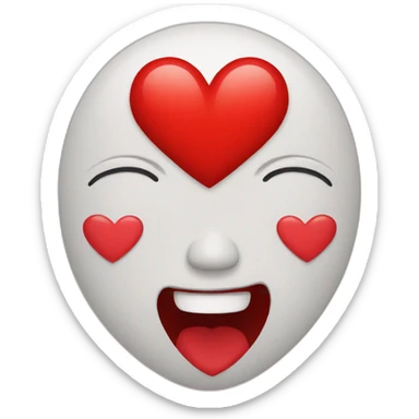 red heart with face sticker