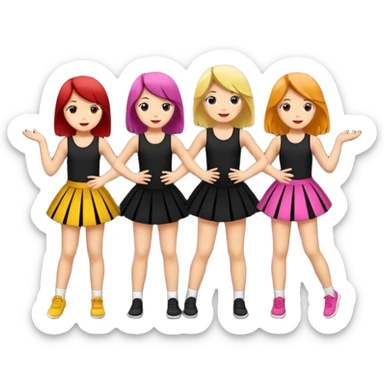 Schüler die auf einer schwarzen bühne tanzen mit dunlem hintergrund sticker