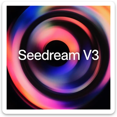 remake this and make "Seedream V3" bit bigger sticker