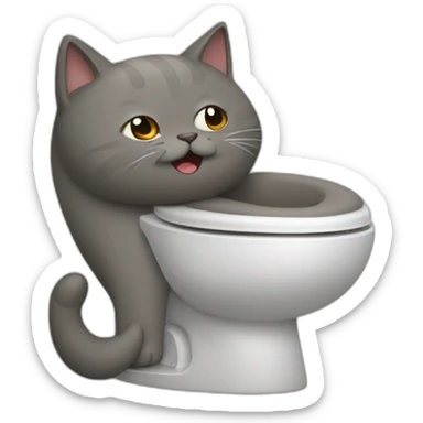 Cat-pooping sticker