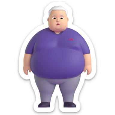 cheerful overweight white American man sticker