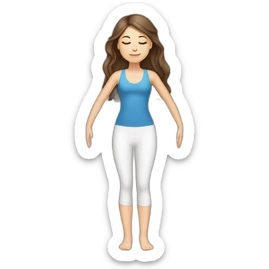 White girl brunette hair in Tadasana yoga sticker