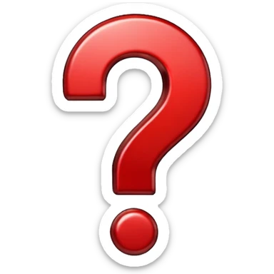 question mark, red sticker