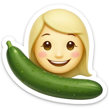 Smiley relaxing wearing cucumbers sticker