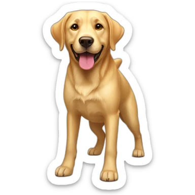 happy golden lab full body sticker