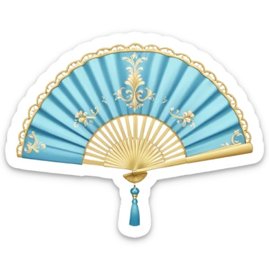 rococo blue fan sticker