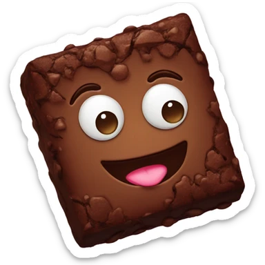 Brownie with cute face sticker