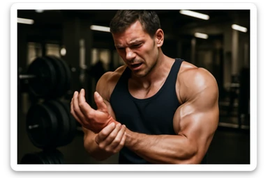 tunnel carpale dolore nel bodybuilder realistico sticker