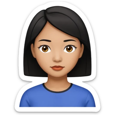 A Filipina woman with Medium brown skin and Short black hair and black eyes sticker