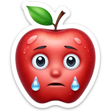 Frozen icy sad face apple emoji sticker