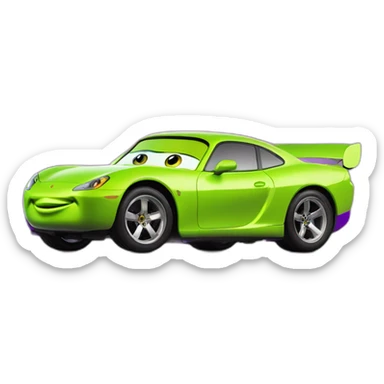 lemon-green-and-purple-neon-Lighting mcqueen sticker