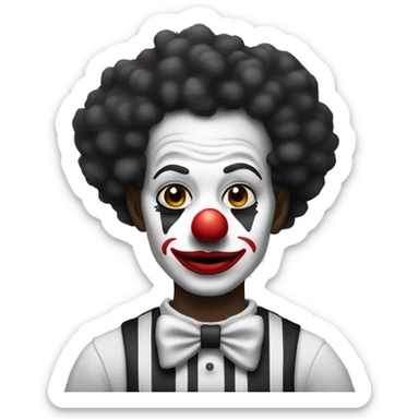Black and white clown  sticker