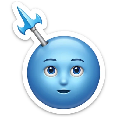 Una bola Azul claro con una flecha de verdadero sticker