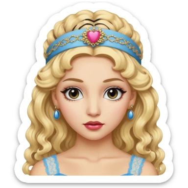 Make her an 80s girl with long blonde permed big hair, 80s makeup, Madonna style lace headband sticker