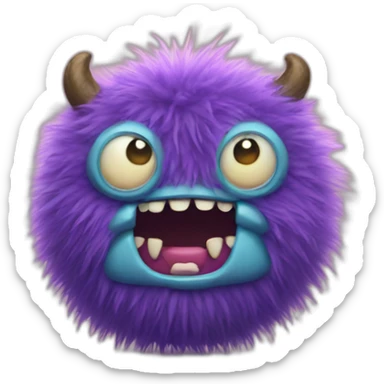 fuzzy little monster sticker