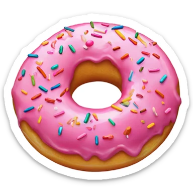 Pink donut with sprinkles sticker