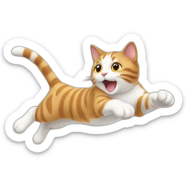 Jumping cat sticker