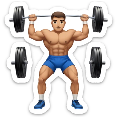buff man with blue shorts perfoming deadlift sticker