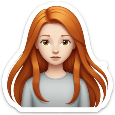 a girl with long ginger straigth sticker