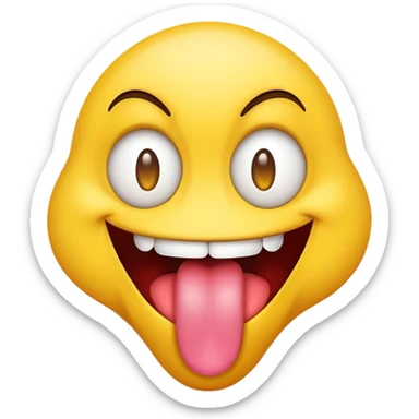 Freaky emoji with tounge out  sticker