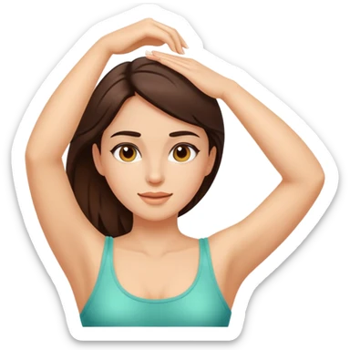 Brunette Female Armpit waxing sticker