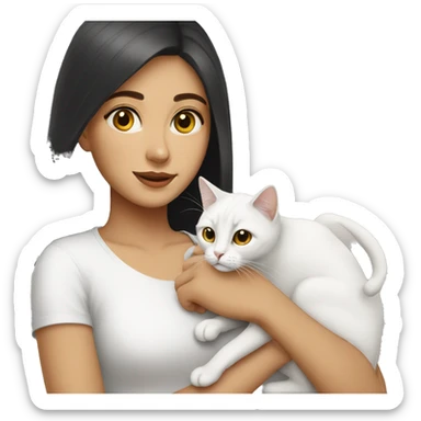 Lebanese girl with a White cat  sticker