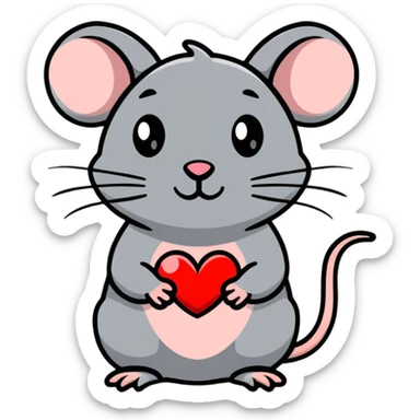 Rat with heart eyes  sticker