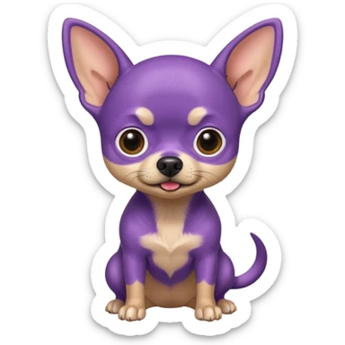Purple scared chihuahua  sticker