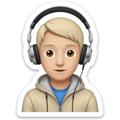 Someone listening to music sticker