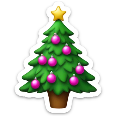 christmas tree with pink decorations  sticker