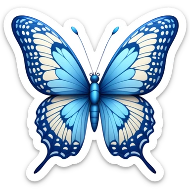 Beautiful blue butterfly with detailed wings sticker