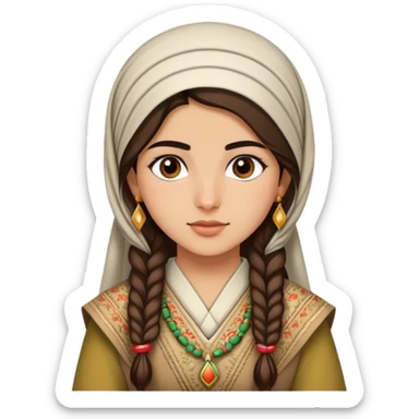 Kurdish girl with traditional clothes sticker