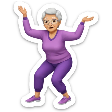 A grandma trying to to do a dance but breaks her neck and back  sticker