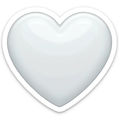 white heart with a glossy highlight sticker