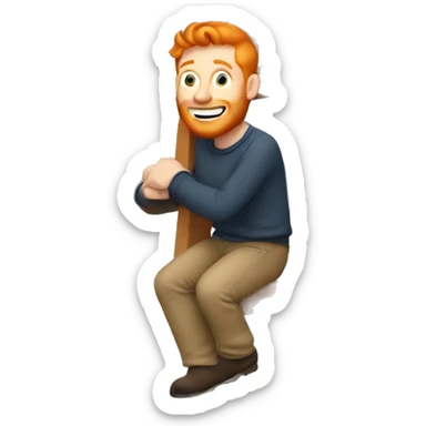 Ginger man on a ladder sticker