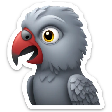 Horror gray parrot sticker