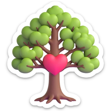 tree heart sticker