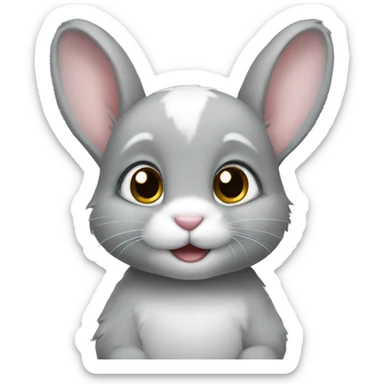 Baby gray rabbit  sticker