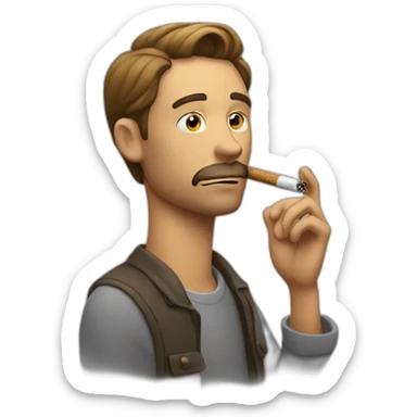 a-man-smoking-with-rolling sticker