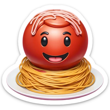 Jeff Koons style spam meatball spaghetti abstract art sculpture  sticker