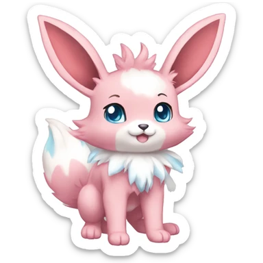 Sylveon-Eevee-Bunny-Fox-Pokémon-fusion full body sticker