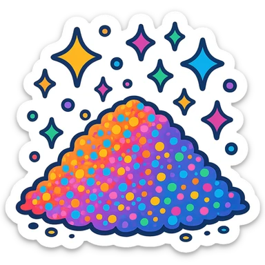 glitter with colorful sparkles in vibrant toon style sticker